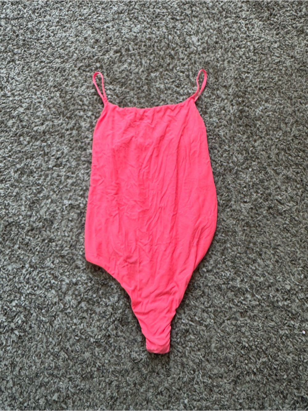 aerie Hot Pink Scoop Neck Bodysuit